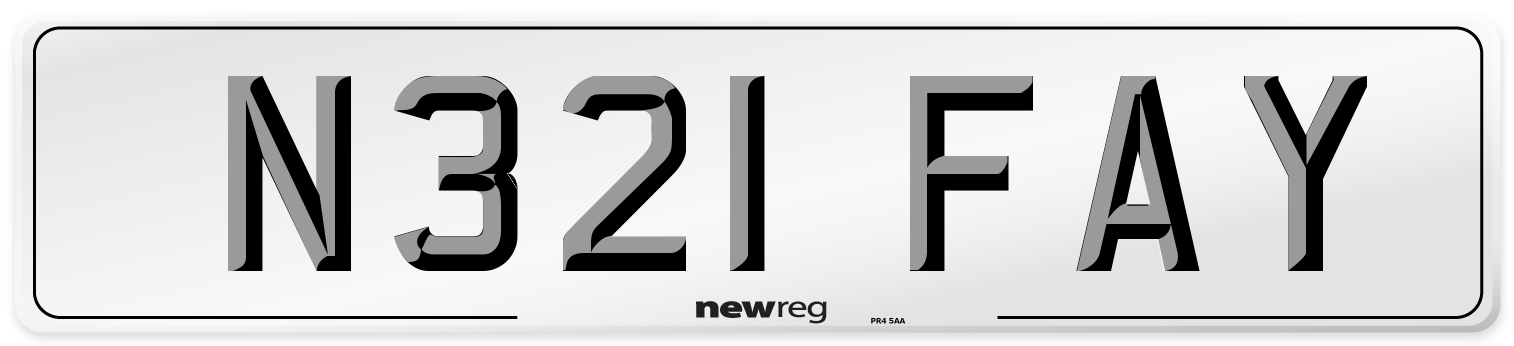 N321 FAY Number Plate from New Reg